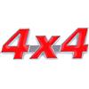 SgW 4 x 4 emblema 4 ruote motrici 3D in metallo laterale auto parafango posteriore emblema distintivo adesivo decalcomania (rosso)