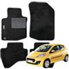W-Parts SERIE 4 TAPPETI - TAPPETINI IN MOQUETTE NERI PER PEUGEOT 107 DAL 2005 AL 2009 - CON 1 AGGANCIO AL PIANALE