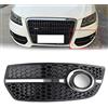 Artudatech Griglia paraurti Anteriore 1X Left Front Bumper Grill Fog Light Lamp Covers Trim Fit for Audi Q5 2009-2011 (No Logo)