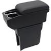 KAERGK Braccioli auto per Dacia Spring/Spring Electric/Renault K-ZE doppio spazio con portabevande facile da montare in pelle resistente nera (linea nera)