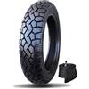 BaiWon Pneumatico e camera d'aria per moto, 110/90-16 con battistrada da strada per moto da cross anteriore o posteriore, spessorato per uso quotidiano, 8 P.R. 300kPa 67P