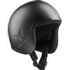 BANDIT Jet SKY3 Casco da moto aperto nero opaco lunetta centrale stella laterale rilievo Custom Biker Style Dull Black Open Helmet SKY3 (XL)
