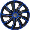 NRM Set di 4 copricerchi quad nero/blu, 15 pollici