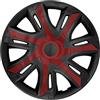 NRM N-Power Copricerchi Set completo 4 Copriruota Universali compatibili con Maggior Parte delle Marche e Cerchi (Vino/nero, 14)