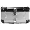 CcacHe Bauletto Scooter Alluminio Top Case Baule da Moto 65L 80L 100L Impermeabile Valigia Bauletti per Moto Quad Motorbike Motocicletta, con Schienale Morbido (Color : d'Argento, Size : 65L)