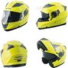 A-Pro Casco Modulare Apribile Moto Touring Sport Visiera Parasole Giallo Fluo S