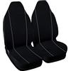 Susy Shop® Coprisedili Auto Compatibili per Smart | Made in Italy | Set Copri-sedile Anteriori Coppia | Accessori Interno (w451 - Seconda Serie, Nero/Refil Grigio Chiaro)