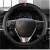 EMENAR Copri Volante Per Toyota Per RAV4 2013 2014 2015 2016 2017 2018 2019 Coprivolante Per Auto In Pelle In Fibra Di Carbonio 38CM Copristerzo Auto (Misurare : BLACK A)
