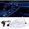 GLL Filo EL Striscia LED per interni auto, 5 m, blu ghiaccio, luci al neon a filo con bordo cucito da 6 mm, kit di illuminazione ambientale per auto, giardino, decorazioni