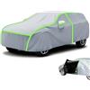 HUIYAN Telo copriauto Per Hummer H3 2006-2010 SUV 4-Door, Impermeabile e traspirante Oxford con finiture riflettenti verdi, per esterni Antivento, anti-UV e anti-neve Copertura Parabrezza Auto