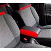 WOOD COMPANY Bracciolo compatibile con Citroen C3 (2017-2024) 3° serie Nero e Rosso - MONTAGGIO PUNTI ORIGINALI (NO NUOVI FORI) con Ampio Portaoggetti