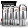 TUINCYN T10 194 168 Lampadina a LED ambra 2825 W5W 175 158 Presa 2SMD 3030 Chipset Car Interior Light Map Dome Lamp Courtesy Trunk Luce targa, 12V-24V (4 pezzi)