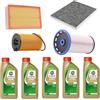 Cormar KIT TAGLIANDO COMPLETO FILTRI + OLIO CASTROL 5W30 COMPATIBILE CON AUDI A3 8V1 2.0 TDI DAL 2012