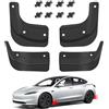 TOPABYTE Paraspruzzi per Tesla Model 3 Highland 2025 024 Anteriori e Posteriori per Auto Mud Flaps Guards Fenders Sedimenti Invernale Sedimenti Protezione Parafango Parafanghi- 4pcs