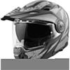 Bogotto FG-102 Safari Casco da enduro in fibra di vetro, nero opaco/grigio, M