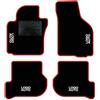 QUEMAR Tappetini Auto per Golf V e VI 2003-2012, Bordo Rosso, 4 Ricami | Kit Tappeti Moquette e Gomma su Misura / Set 2 Anteriori + 2 Posteriori / Ricami e Colori Personalizzati / Antiscivolo