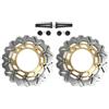 Konerstone Dischi freno anteriori maggiorati per Ya.ma.ha XP T-MAX 500 2005-2007 / XP T-MAX 530 ABS 2012-2019 / XP T-MAX 560 ABS 2020-2021 Oro Include una staffa a vite DX IRON LUX Tech Max rilasci