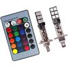 Garneck - Lampadine fendinebbia a LED con telecomando super luminoso H1 12Smd Rgb Flash fendinebbia di ricambio per auto camion H1