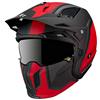 Motodak Casco Trial MT Streetfighter Sv Doppio Schermi Convertibile Con Piroli Rimovibile Rosso-Nero Matt S