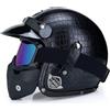 EBAYIN Casco vintage retrò Scooter Casco jet ciclomotore Casco mezzo casco in pelle 3/4 con visiera Casco aperto per uomo e donna Certificazione DOT ECE