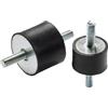 Hizli Rubber M12 Silent Block (2 pezzi) - 80 x 50 M12 maschio/maschio vibrazione isolatore - Heavy Duty Dual-Action Support - Passaggio antivibrante per compressori d'aria, HVAC & Generators