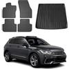 OMAC Tappetini & Vasca Baule Set compatibile con VW Tiguan 2016-2024 Untere Gomma Nero 5X