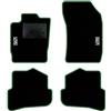 QUEMAR Tappetini Auto compatibili con Audi A1 8X 2010-2018/ Kit Tappeti Moquette e Gomma su Misura (Set 2 Anteriori + 2 Posteriori) / Ricami e Colori Personalizzati (Bordo Verde, 2 Ricami)