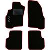 QUEMAR Tappetini Auto compatibili con Alfa Romeo Mito dal 2008 / Kit Tappeti in Moquette e Gomma su Misura (Set 2 Anteriori + 2 Posteriori) / Ricami e Colori Personalizzati (Bordo Rosso, 1 Ricamo)