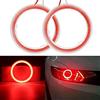 Générique Generico 1 coppia di fari fendinebbia LED COB rossi 80 mm 63SMD con anello a corona Angel Eyes con copertura paraluce 12 V 24 V (80 mm, rosso)