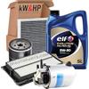 kW&HP KIT TAGLIANDO 4 FILTRI PER KADJAR QASHQAI II 1.5 DCI CON OLIO MOTORE ORIGINALE 5LT LITRI 5W30