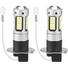Nicfaky 2Pcs H3 Super LED Nebbia Che Guida Kit Lampadine DRL 6000K Bianca
