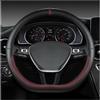 NYSAASDST Copri Volante Coprivolante Per Auto A Forma Di D Per VW Per Golf 7 8 Per Polo 2014-2021 Copertura Volante(VINO ROSSO)