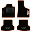 QUEMAR Tappetini Auto compatibili con Audi A3 8P 8PA e Cabrio 2003-2012/ Kit Tappeti Moquette e Gomma su Misura (Set 2 Anteriori +2 Poster.)/ Ricami e Colori Personalizzati (Bordo Arancio, 4 Ricami)