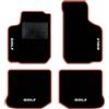 QUEMAR Tappetini Auto per Golf IV 1997-2006, Bordo Rosso, 4 Ricami | Kit Tappeti Moquette e Gomma su Misura / Set 2 Anteriori + 2 Posteriori / Ricami e Colori Personalizzati / Antiscivolo