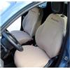 Generico Italfodere - Coppia Coprisedili Anteriori Compatibili con Fiat Panda 2012 in Poi III Serie - Accessori Auto Interni - Cotone Accoppiato - Confortevoli e Resistenti - Facili da Installare - Ecru