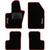 QUEMAR Tappetini Auto compatibili con 500X / Kit Tappeti in Moquette e Gomma su Misura (Set 2 Anteriori + 2 Posteriori)/ Ricami e Colori Personalizzati (Bordo Rosso, 2 Ricami)
