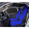 Rebeca Shop® Coprisedili Anteriori compatibili per Smart fortwo, prima, seconda e terza serie, W450 W451 W453, Set di 2 foderine banda centrale colorata (Royal/Nero, Smart Fortwo)