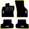 QUEMAR Tappetini Auto per Audi A3 8V e Hybrid, Bordo Giallo, 4 Ricami | 2012-2019 / Kit Tappeti Moquette e Gomma su Misura / Set 2 Anteriori + 2 Posteriori / Ricami e Colori Personalizzati