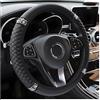 Osilly Coprivolante per auto, 38 cm, con strass, in morbida pelle, elastico, con strass scintillanti, per donne e ragazze, accessori per interni auto, per la maggior parte delle auto (nero)