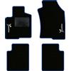 QUEMAR Tappetini Auto per Lancia Ypsilon 5 porte, Bordo Blu, 2 Ricami | dal 2011 / anche Hybrid / Kit Tappeti Moquette e Gomma su Misura / Set 2 Anteriori + 2 Post. / Ricami e Colori Personalizzati