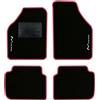 QUEMAR Tappetini Auto per Lancia Musa 2004-2012, Bordo Fucsia, 2 Ricami | Kit Tappeti Moquette e Gomma su Misura / Set 2 Anteriori + 2 Posteriori / Ricami e Colori Personalizzati / Antiscivolo