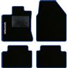 QUEMAR Tappetini Auto per Nissan Qashqai J10, Bordo Blu, 1 Ricamo | 2006-2014 / Kit Tappeti Moquette e Gomma su Misura / Set 2 Anteriori + 2 Posteriori / Ricami e Colori Personalizzati