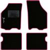 QUEMAR Tappetini Auto compatibili con Lancia Ypsilon 3 porte 2003-2011/ Kit Tappeti Moquette e Gomma su Misura (Set 2 Anteriori + 2 Poster.)/ Ricami e Colori Personalizzati (Bordo Rosa, 1 Ricamo)