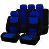 Rebeca Shop A18_ROYAL Copri-sedili Auto Universale Blu Royal Nero | Set Coprisedili Universali per Anteriori e Posteriori | Kit Copri cintura e volante | Accessori Auto Interno