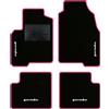 QUEMAR Tappetini Auto per Panda Pandina III, Bordo Rosa, 4 Ricami | dal 2012 / anche Hybrid / Kit Tappeti Moquette e Gomma su Misura / Set 2 Anteriori + 2 Post. / Ricami e Colori Personalizzati