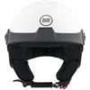 BHR Casco Demi-Jet, Casco Scooter 833 PEAK, Bianco, M
