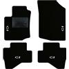 QUEMAR Tappetini Auto per Citroen C1 2005-2013, Bordo Nero, 4 Ricami | Kit Tappeti Moquette e Gomma su Misura / Set 2 Anteriori + 2 Posteriori / Ricami e Colori Personalizzati / Antiscivolo
