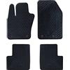 Auto Accessori Lupex - Set da 4 tappetini in gomma per auto compatibili per 500x, adatto a tutte le stagioni, nero, sagomati anteriori e posteriori
