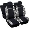 Lupex Shop Coprisedili auto compatibili con Arona, Made in Italy, tessuto poliestere, set sedili completi anteriori e posteriori (Nero - Mimetico Chiaro)