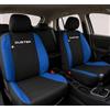 Auto Accessori Lupex | Coprisedili Auto Compatibili con Duster dal 2010 al 2024, Colore Nero Blu Royal, Made In Italy, Tessuto Policotone, Fodere Sedili Anteriori e Posteriori